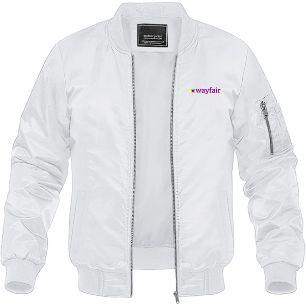 Men's Wayfair Logo Lightweight Bomber Jacket Windbreaker Softshell Varsity Jacket Coat