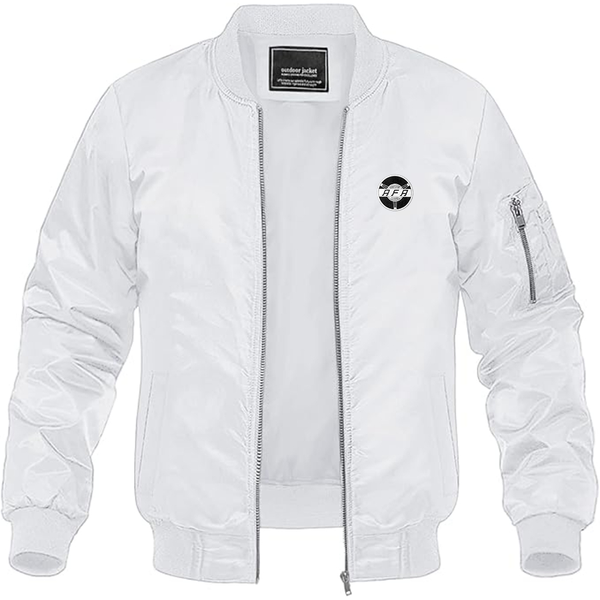 Men's AFA Logo Lightweight Bomber Jacket Windbreaker Softshell Varsity Jacket Coat