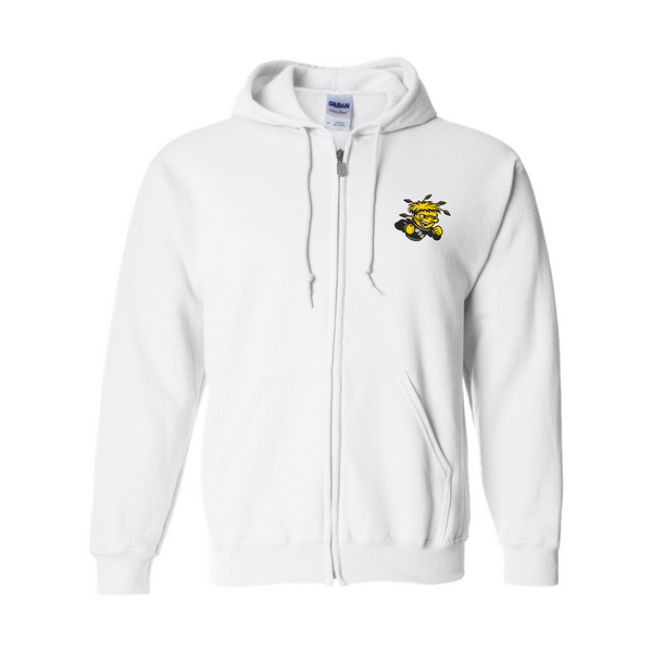 Men's Wichita State Shockers Gildan  Heavy Blend Full Zip Hooded Sweatshirt