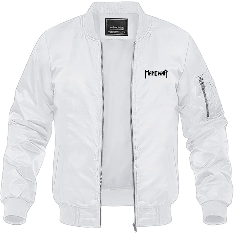 Men's   Manowar Logo Lightweight Bomber Jacket Windbreaker Softshell Varsity Jacket Coat