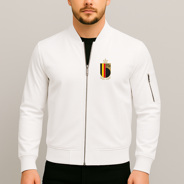 Men's Belgium National Soccer Team Lightweight Bomber Jacket Windbreaker Softshell Varsity Jacket Coat