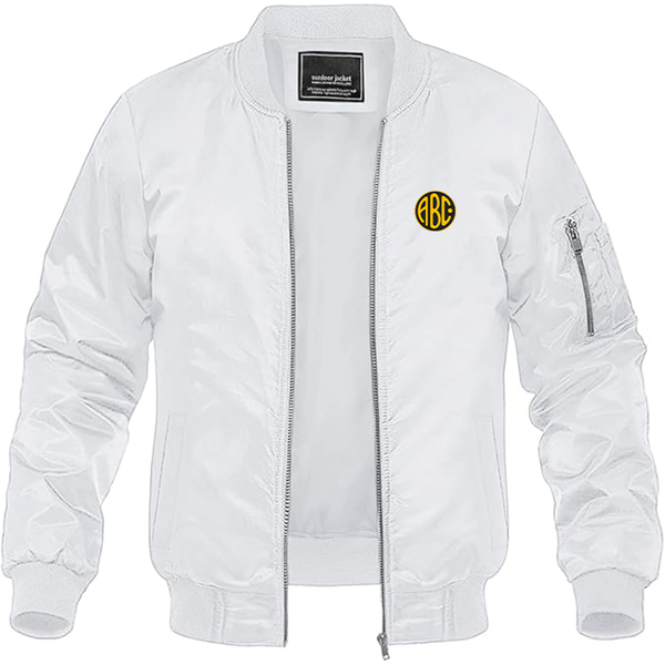 Men's  ABC Motors Logo Lightweight Bomber Jacket Windbreaker Softshell Varsity Jacket Coat