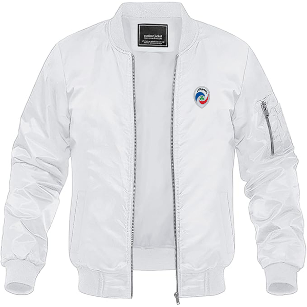 Men's Panoz Logo Lightweight Bomber Jacket Windbreaker Softshell Varsity Jacket Coat