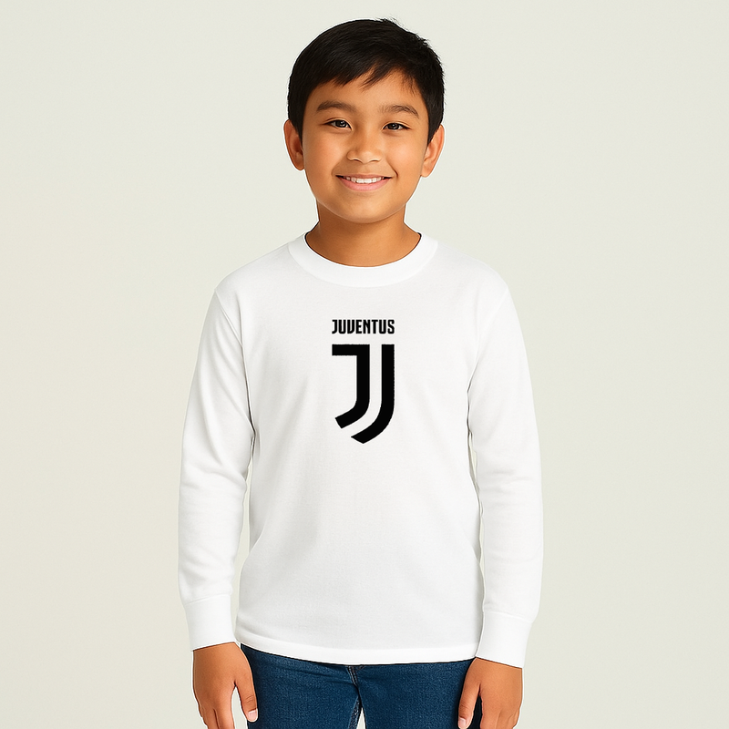 Youth Kids Juventus Soccer Long Sleeve T-Shirt