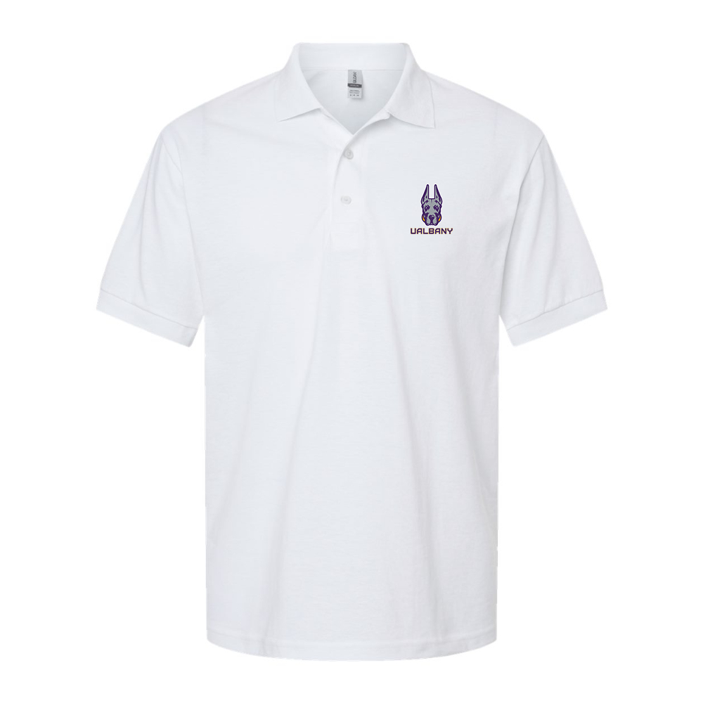 Men's Albany Great Danes Wildcats Dry Blend Jersey Polo - White