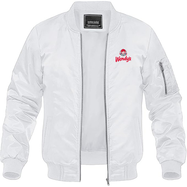 Men's  Wendy_s  Lightweight Bomber Jacket Windbreaker Softshell Varsity Jacket Coat
