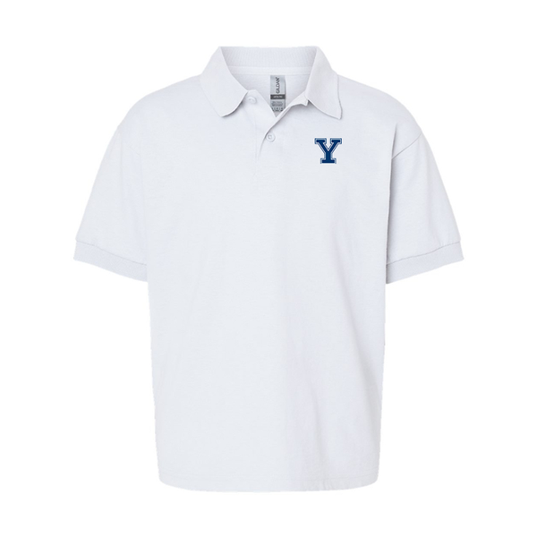 Youth Yale Bulldogs Gildan Dry Blend Jersey Polo