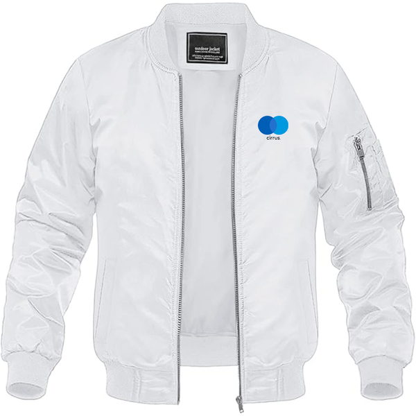 Men's Cirrus Logo Lightweight Bomber Jacket Windbreaker Softshell Varsity Jacket Coat