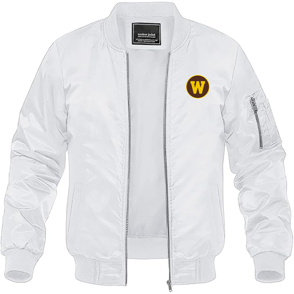 Men's  Western Michigan Broncos  Lightweight Bomber Jacket Windbreaker Softshell Varsity Jacket Coat