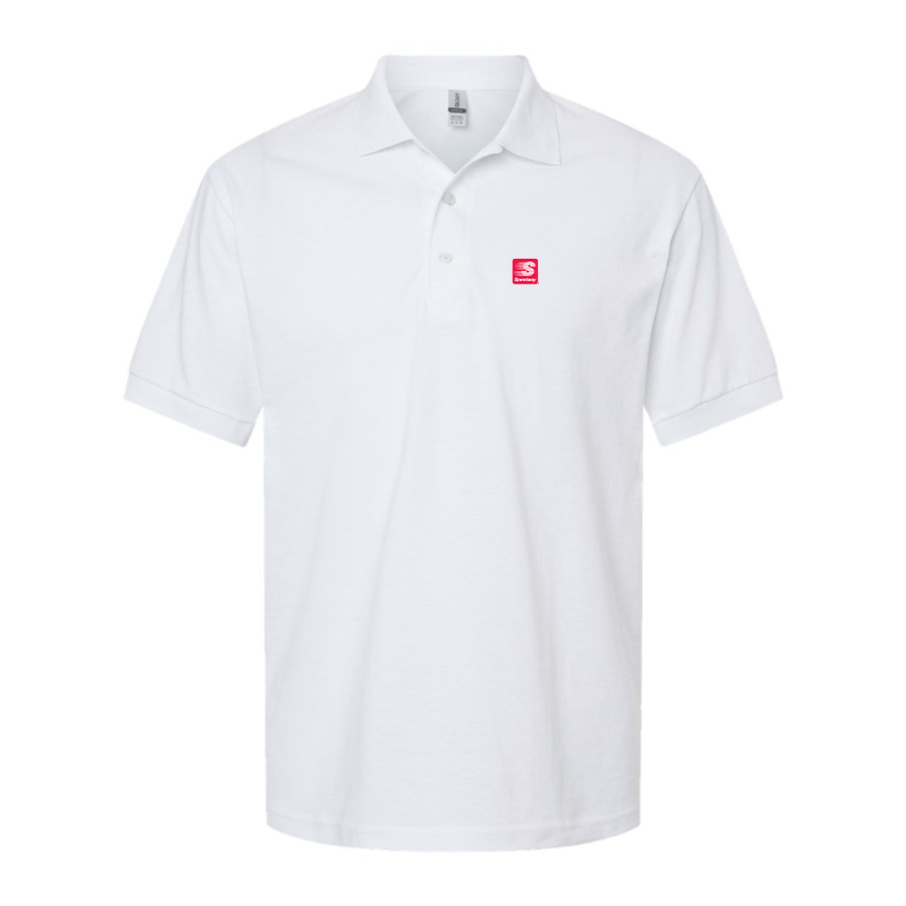 Men's Speedway Gas Station Logo Dry Blend Polo - White