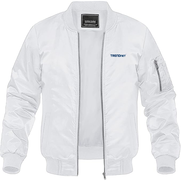 Men's TRENDnet Logo Lightweight Bomber Jacket Windbreaker Softshell Varsity Jacket Coat