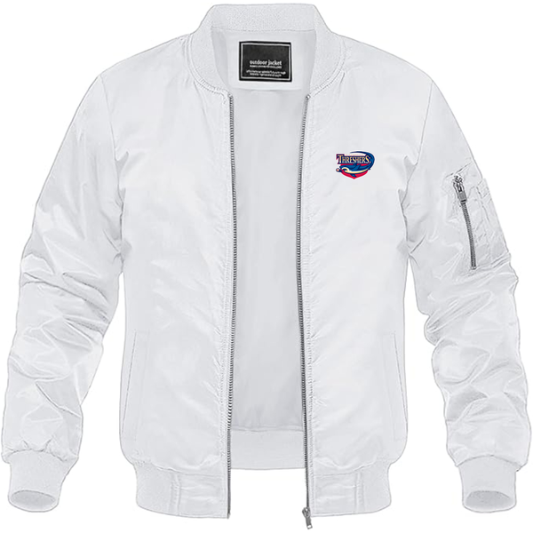 Men's Clearwater Threshers Logo Lightweight Bomber Jacket Windbreaker Softshell Varsity Jacket Coat