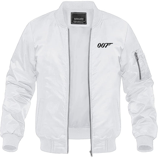 Men's 007 James Bond Movie Lightweight Bomber Jacket Windbreaker Softshell Varsity Jacket Coat