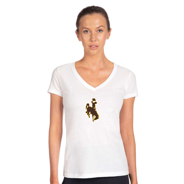 Women's Wyoming Cowboys Next Level V-Neck T-Shirt