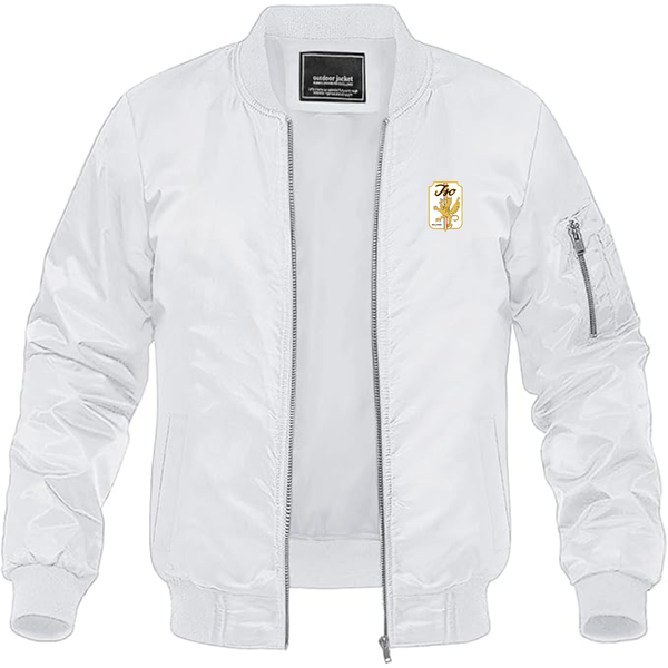 Men's Iso Logo Lightweight Bomber Jacket Windbreaker Softshell Varsity Jacket Coat