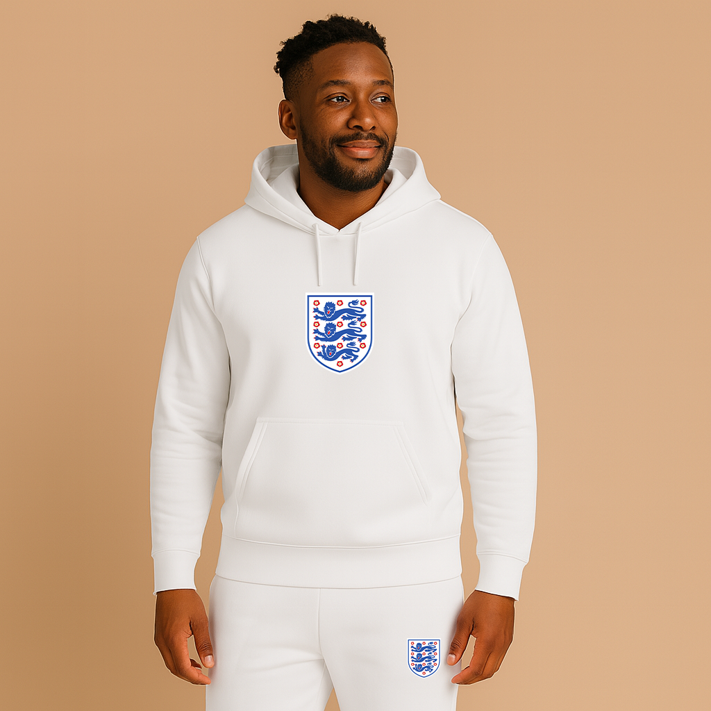 Men's England National Football Team Logo Hoodie Joggers Set