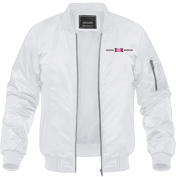 Men's Baskin-Rоbbins Lightweight Bomber Jacket Windbreaker Softshell Varsity Jacket Coat