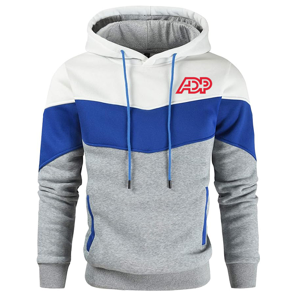 Men's ADP  Novelty Color Block Pullover Fleece Hoodie Long Sleeve Casual