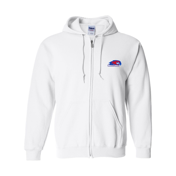 Men's  UMass Lowell River Hawks Gildan  Heavy Blend Full Zip Hooded Sweatshirt