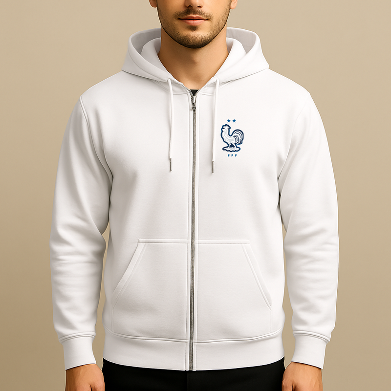 Men's France National Soccer Team Zipper Hoodie