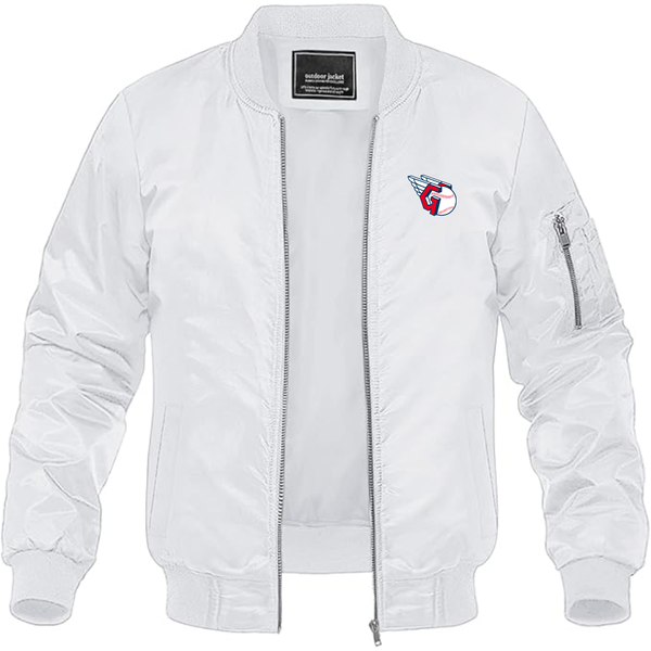 Men's Cleveland Guardians  Logo Lightweight Bomber Jacket Windbreaker Softshell Varsity Jacket Coat