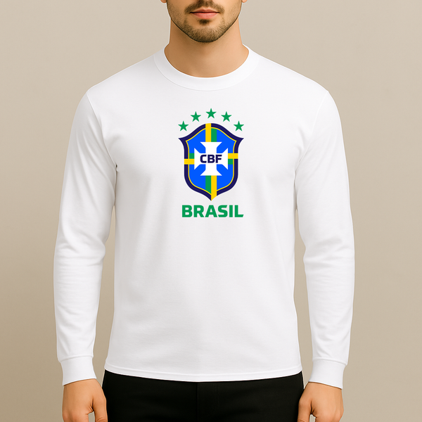 Men's Brasil National Soccer Team Long Sleeve T-Shirt