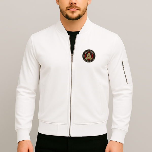 Men's Atlanta United FC Lightweight Bomber Jacket Windbreaker Softshell Varsity Jacket Coat