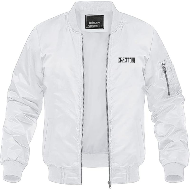 Men's Led Zeppelin  Logo Lightweight Bomber Jacket Windbreaker Softshell Varsity Jacket Coat