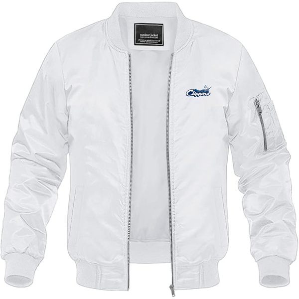 Men's Columbus Clippers Logo Lightweight Bomber Jacket Windbreaker Softshell Varsity Jacket Coat