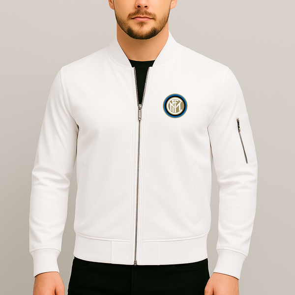Men's Inter Milan Soccer Lightweight Bomber Jacket Windbreaker Softshell Varsity Jacket Coat