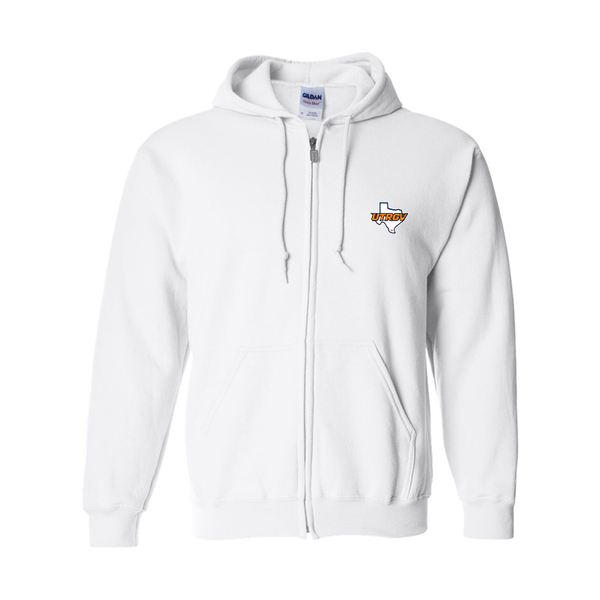 Men's UTRGV Vaqueros Gildan  Heavy Blend Full Zip Hooded Sweatshirt