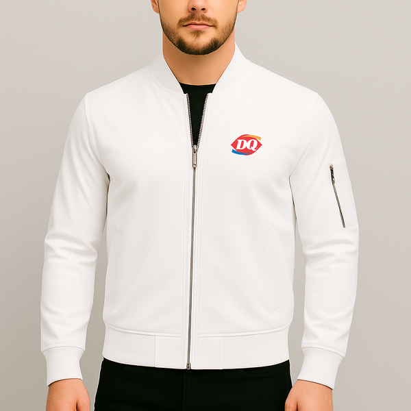 Men's  DQ Dairy Queen Lightweight Bomber Jacket Windbreaker Softshell Varsity Jacket Coat
