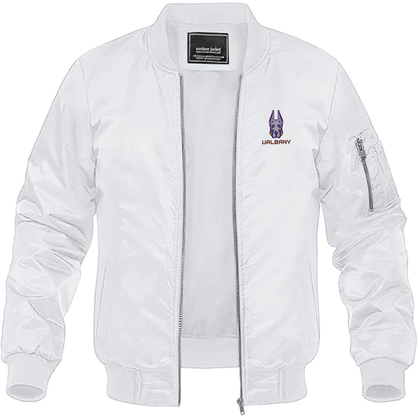 Men's Albany Great Danes  Lightweight Bomber Jacket Windbreaker Softshell Varsity Jacket Coat
