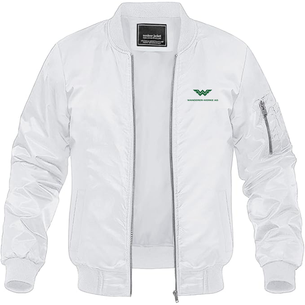 Men's Wanderer Werke Logo Lightweight Bomber Jacket Windbreaker Softshell Varsity Jacket Coat