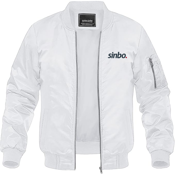 Men's Sinbo Logo Lightweight Bomber Jacket Windbreaker Softshell Varsity Jacket Coat