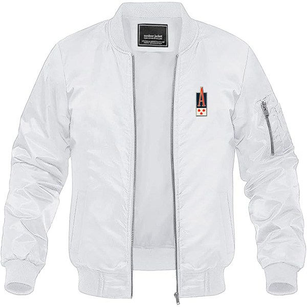 Men's  Acadian Logo Lightweight Bomber Jacket Windbreaker Softshell Varsity Jacket Coat