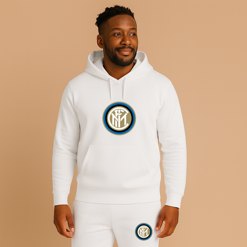 Men's Inter Milan Soccer Logo Hoodie Joggers Set