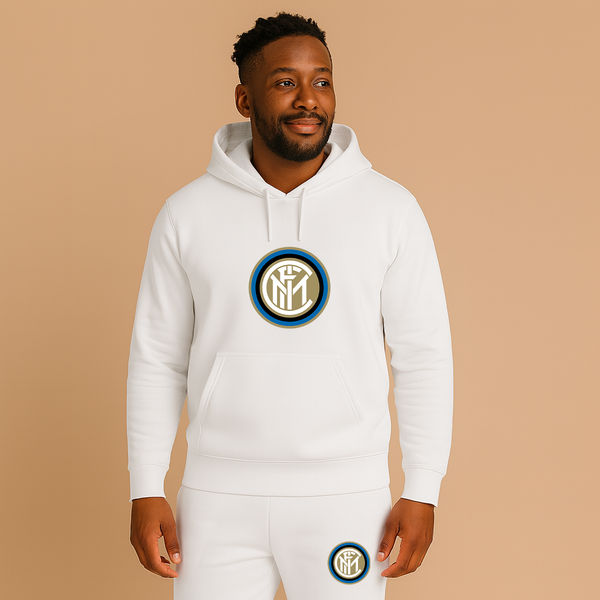 Men's Inter Milan Soccer Logo Hoodie Joggers Set