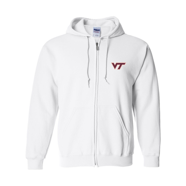 Men's Virginia Tech Hokies Gildan  Heavy Blend Full Zip Hooded Sweatshir