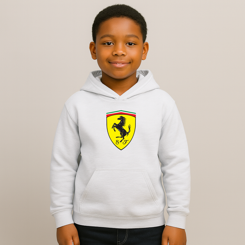 Youth Kids Ferrari Motorsport Car Pullover Hoodie