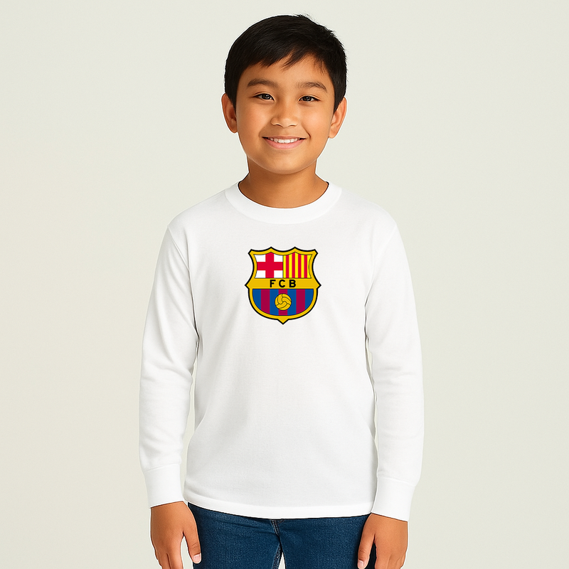 Youth Kids F.C. Barcelona Soccer Long Sleeve T-Shirt