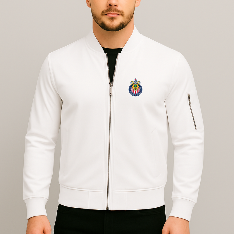 Men's Chivas Football Club Lightweight Bomber Jacket Windbreaker Softshell Varsity Jacket Coat