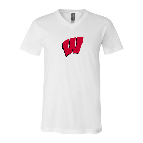 Wisconsin Badgers BELLA  CANVAS - Jersey V-Neck T-Shirt