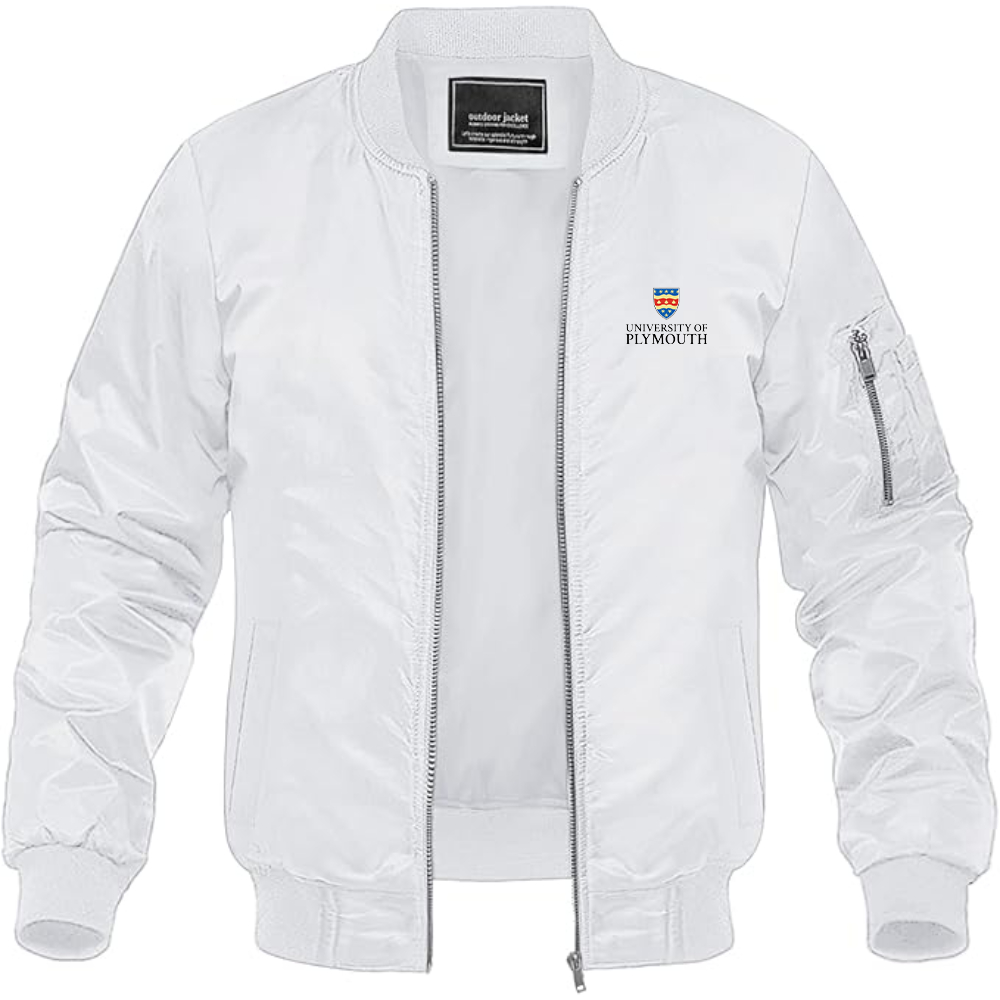 Men's University of Plymouth Logo Lightweight Bomber Jacket