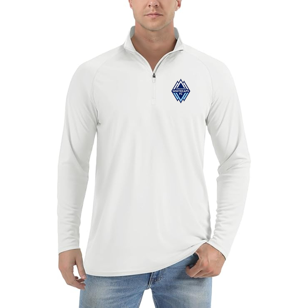 Men's  Vancouver Whitecaps FC Lightweight Quarter-Zip Athletic Shirt Long Sleeve
