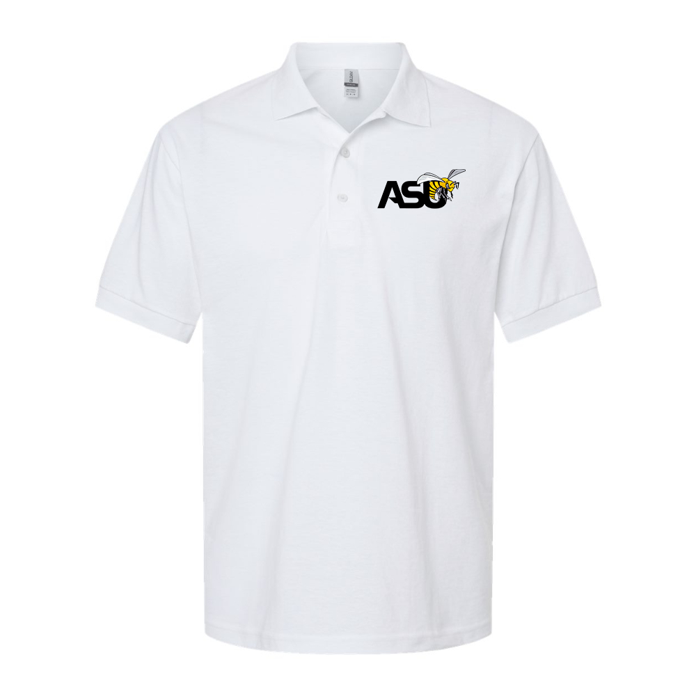 Men's Alabama State Hornets Wildcats Dry Blend Jersey Polo - White