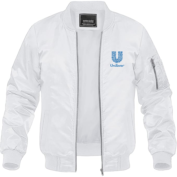 Men's Unilever Logo Lightweight Bomber Jacket Windbreaker Softshell Varsity Jacket Coat