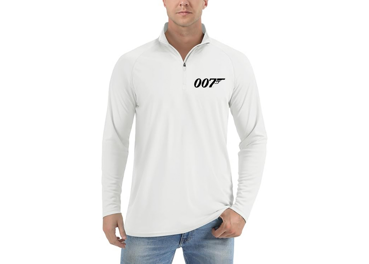 007 James Bond Movie - Lightweight Quarter-Zip Athletic Shirt – Long Sleeve Performance Wear