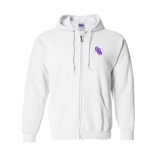 Men's Stephen F. Austin Lumberjacks  Gildan  Heavy Blend Full Zip Hooded Sweatshirt