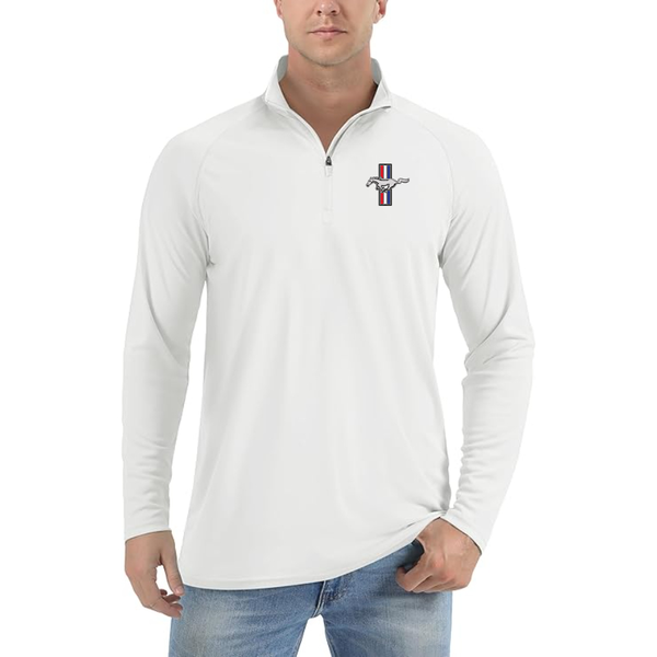 Men's Mustang Lightweight Quarter-Zip Athletic Shirt Long Sleeve
